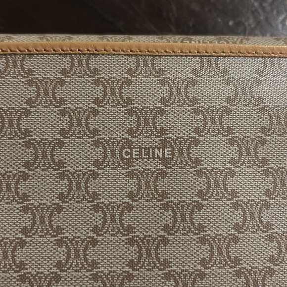 Authentic CELINE Kisslock vintage wallet Macadam Beige - Picture 8 of 16